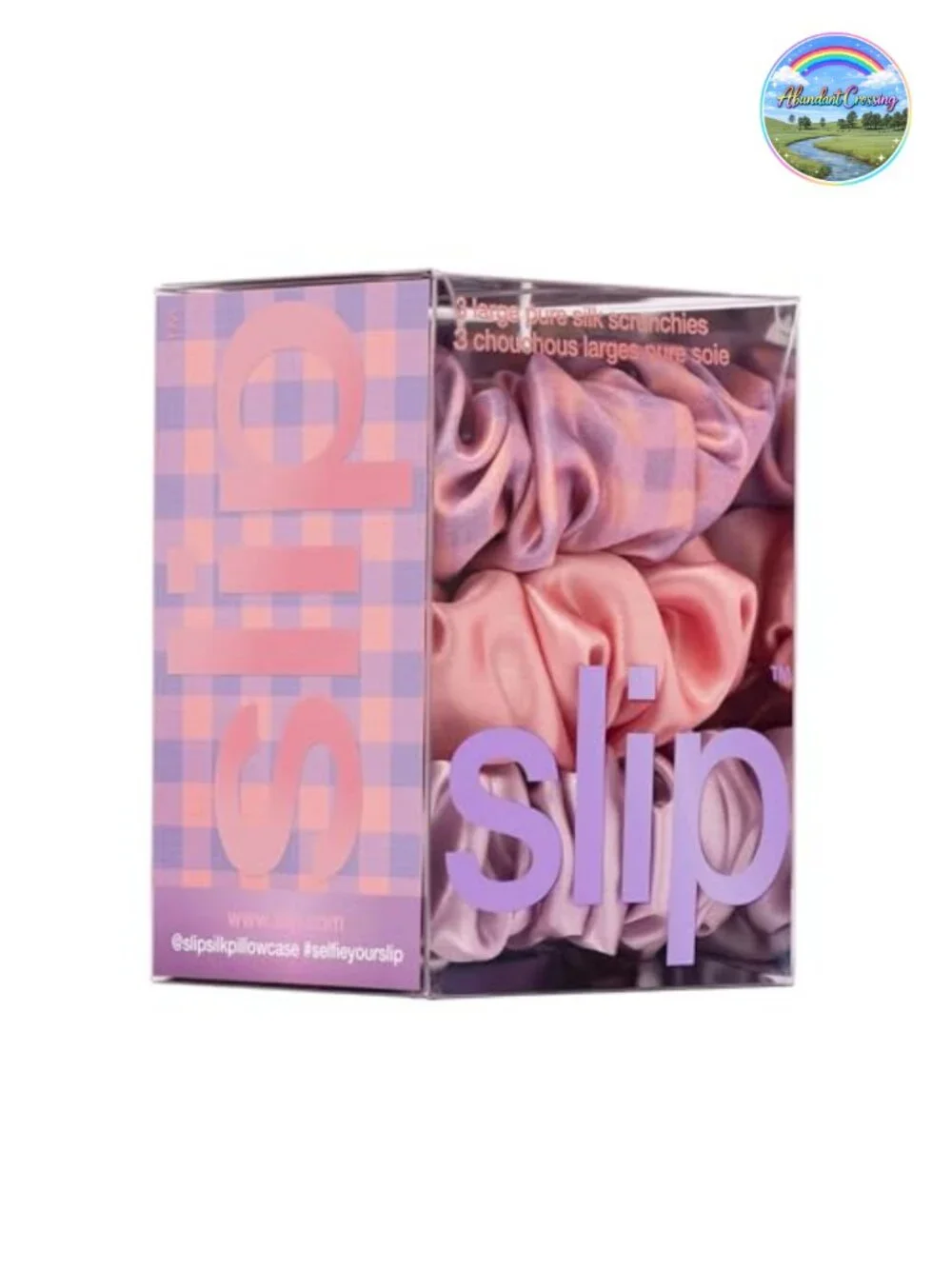 Silk Large Scrunchies Set of 3, Anti-Breakage Hair Ties
